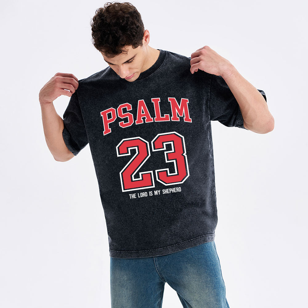 Psalm 23 Christian Washed T-Shirt