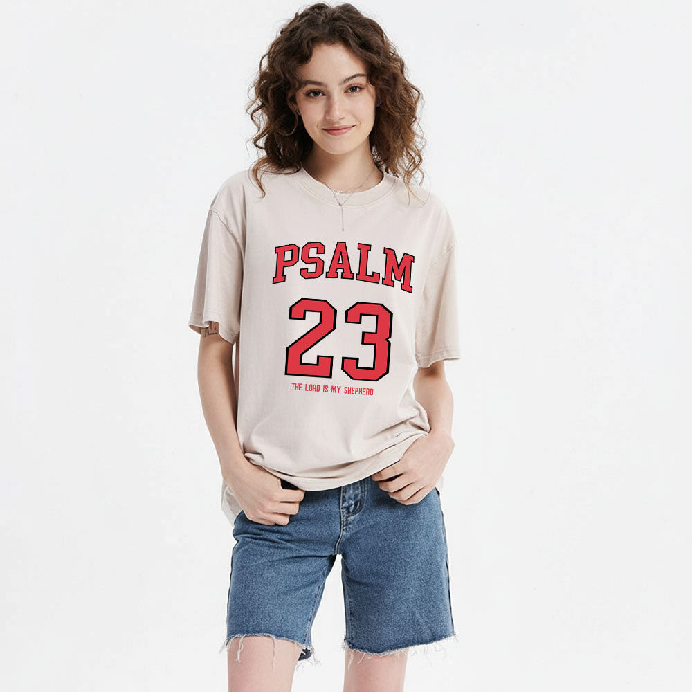 Psalm 23 Christian Washed T-Shirt