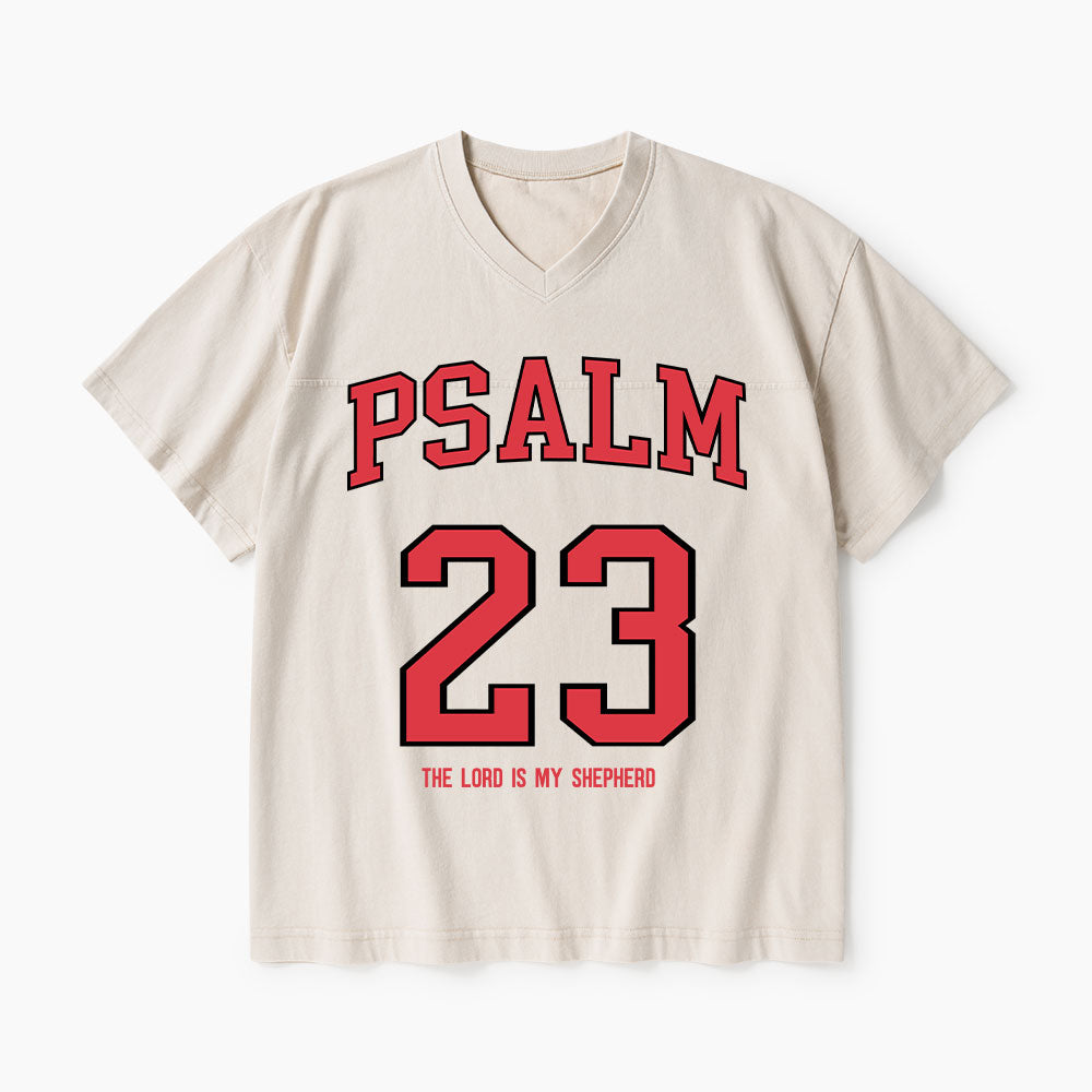 Psalm 23 Christian Washed V-Neck T-Shirt