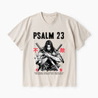 Psalm 23 Fear No Evil Aesthetic Mens Christian Washed V-Neck T-Shirt