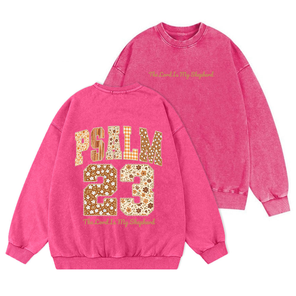 Psalm 23 The Lord Is My Shepherd Christian Washed Sweatshirt