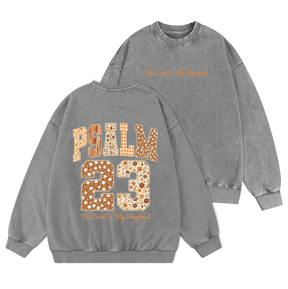 Psalm 23 The Lord Is My Shepherd Christian Washed Sweatshirt