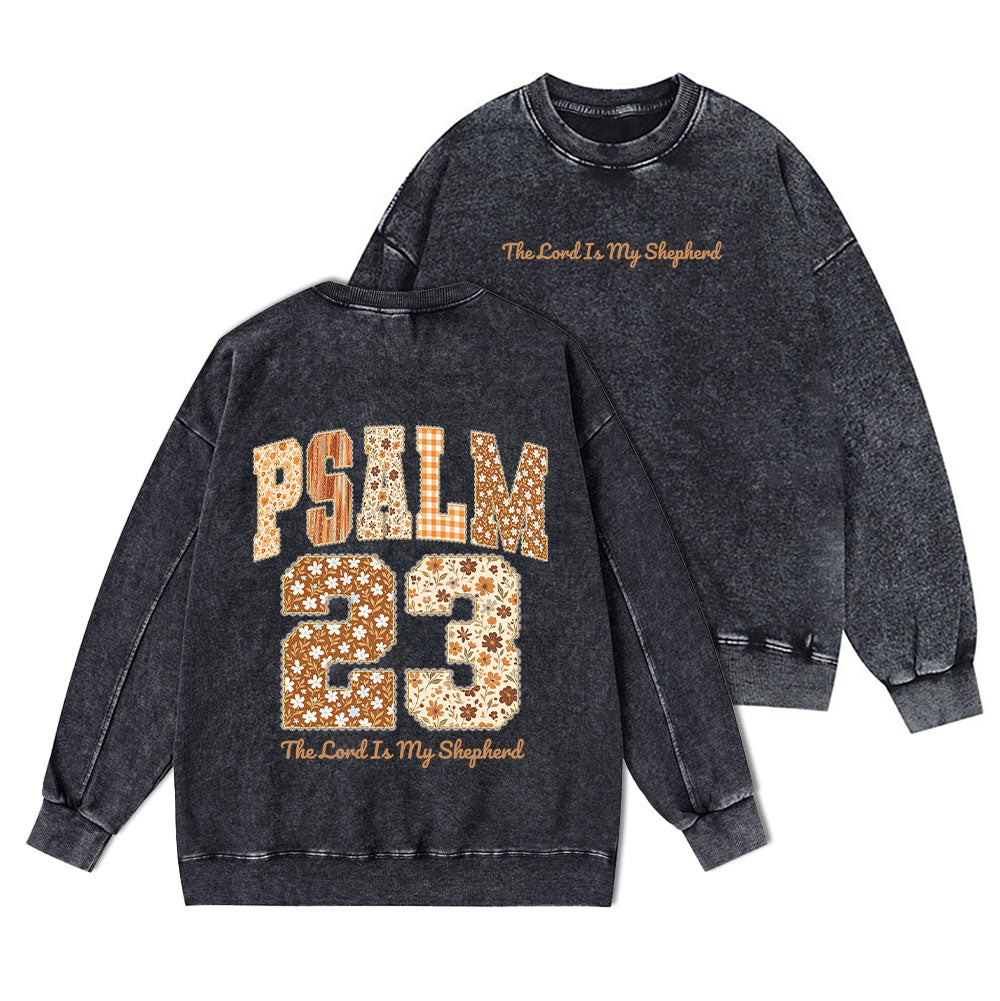 Psalm 23 The Lord Is My Shepherd Christian Washed Sweatshirt