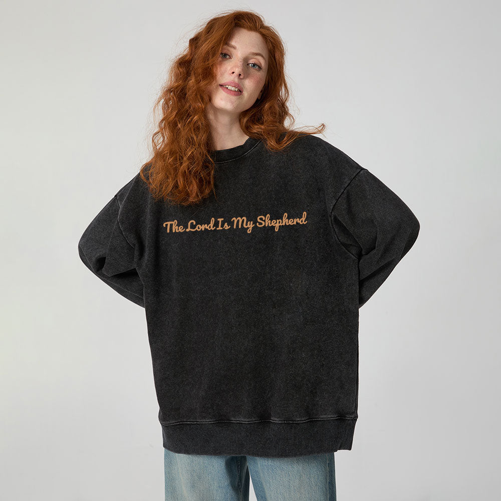 Psalm 23 The Lord Is My Shepherd Christian Washed Sweatshirt