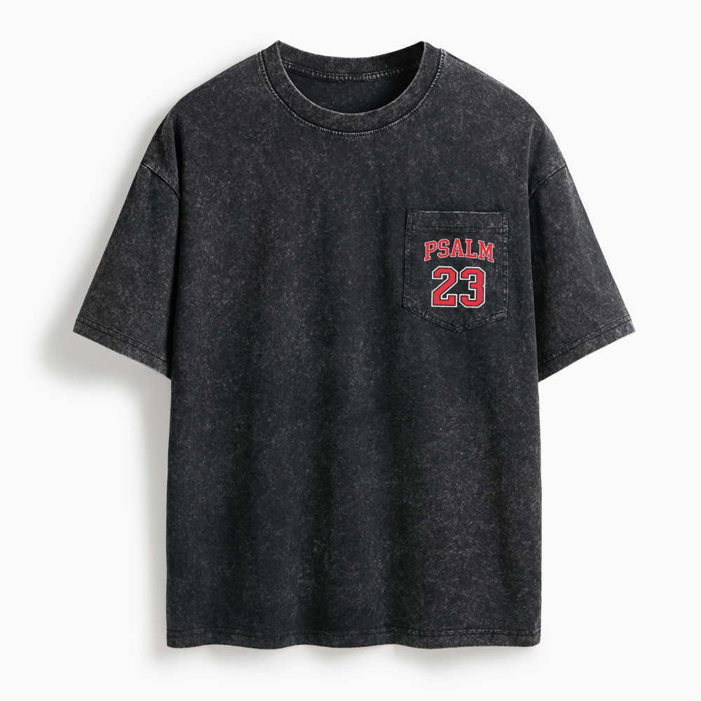 Psalm 23 Washed Unisex Pocket T-Shirt