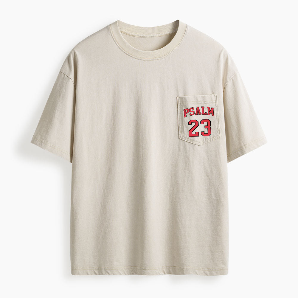 Psalm 23 Washed Unisex Pocket T-Shirt