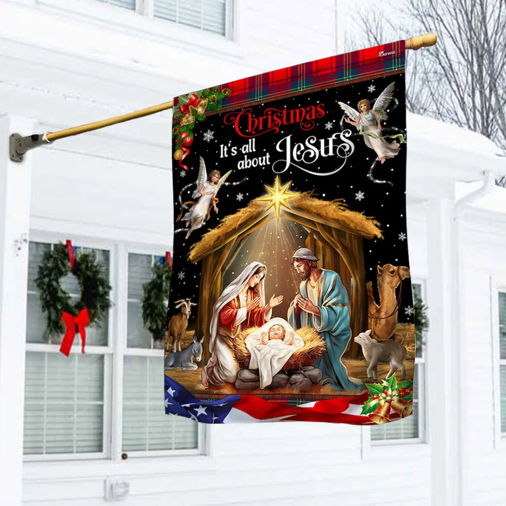 Christmas It¡¯s All About Jesus Flag