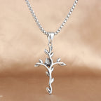 Retro Bloom Cross Necklace