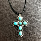Retro Turquoise Cross Necklace