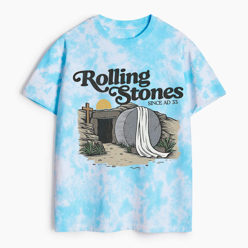 The Stone Was Rolled Away Christian Heavy Cotton Tie Dye T-Shirt