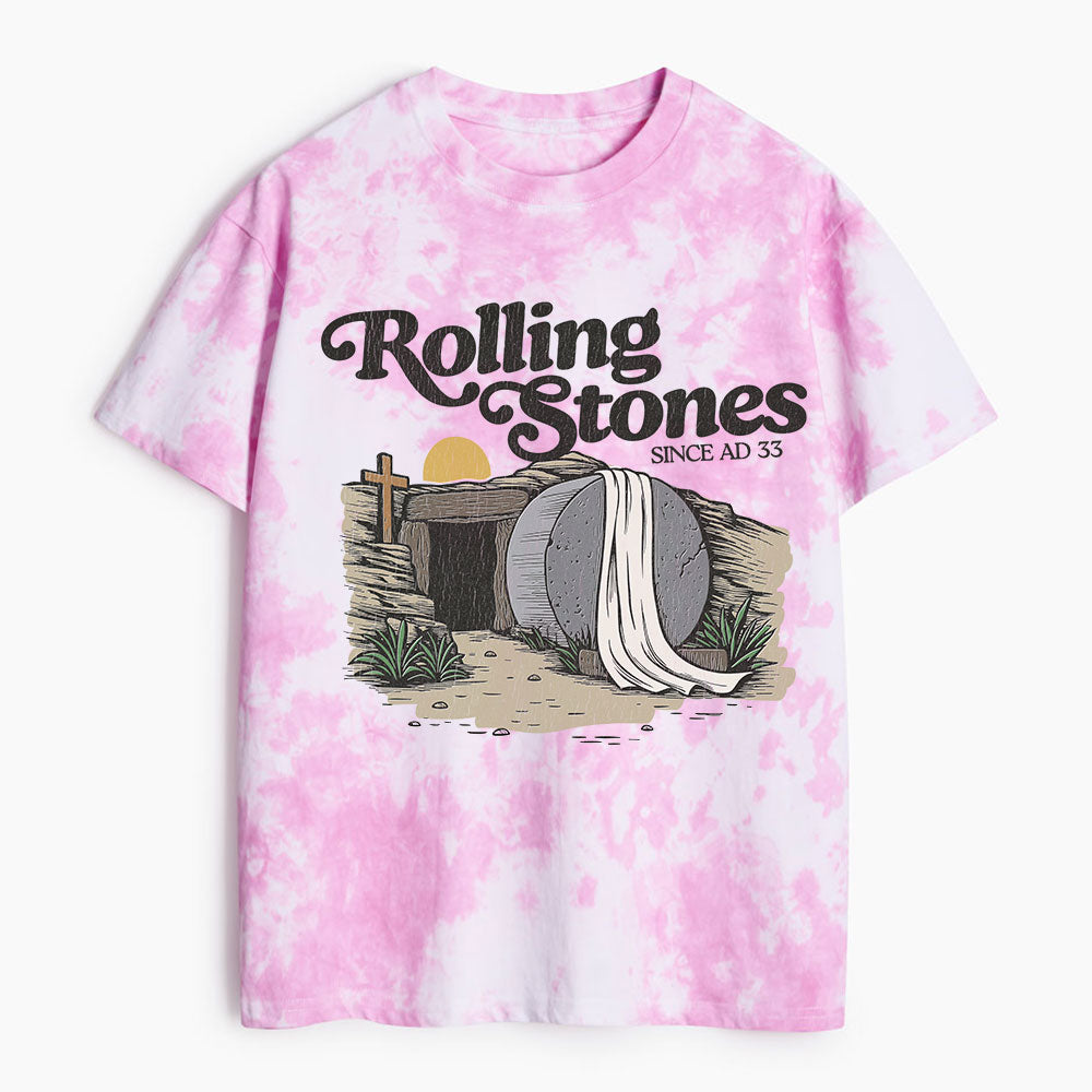 The Stone Was Rolled Away Christian Heavy Cotton Tie Dye T-Shirt