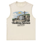 The Stone Was Rolled Away Sine AD 33 Christian Washed Tank Top