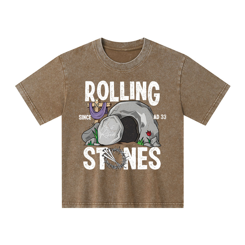 The Stone Was Rolled Away Washed Kid T-Shirt