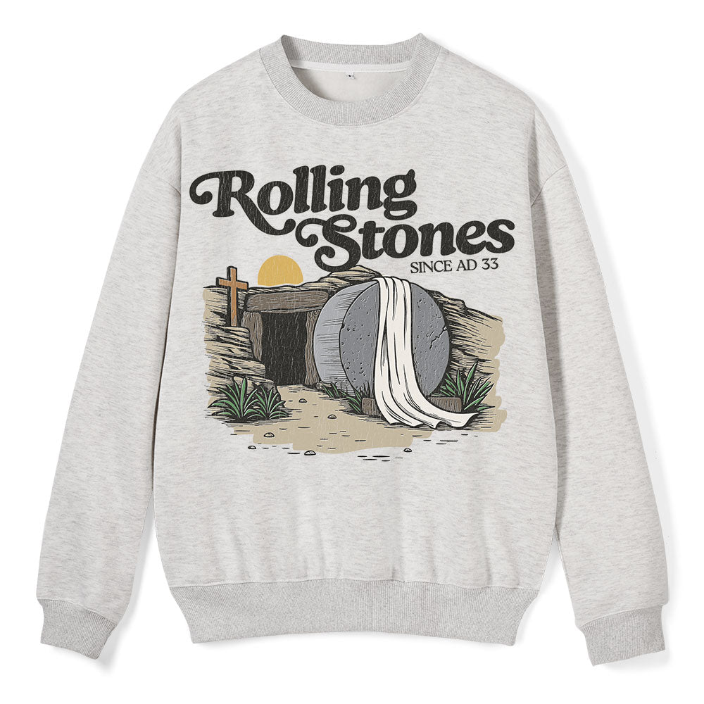 The Stone Was Rolled Away Christian Fleece Sweatshirt