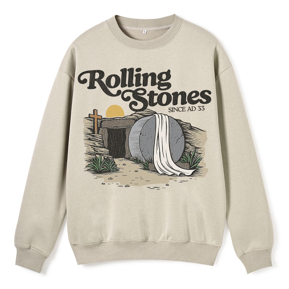 The Stone Was Rolled Away Christian Fleece Sweatshirt