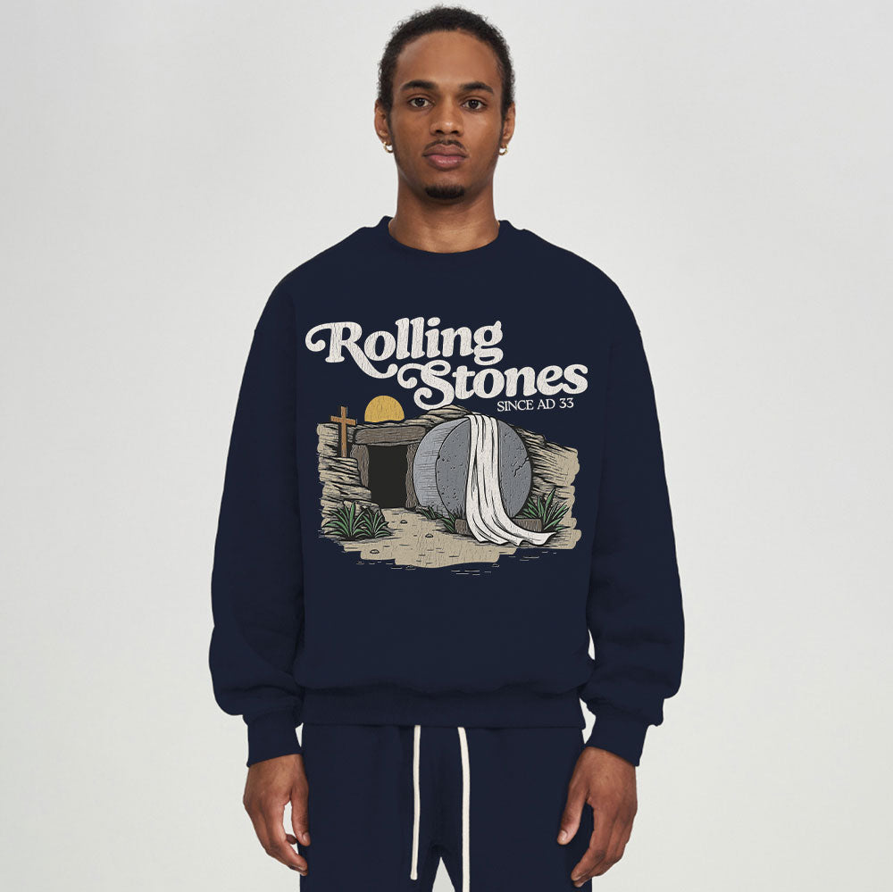The Stone Was Rolled Away Christian Fleece Sweatshirt