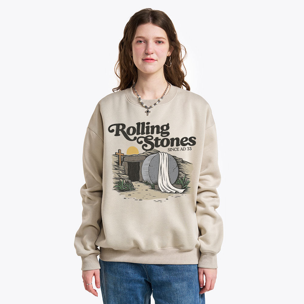 The Stone Was Rolled Away Christian Fleece Sweatshirt