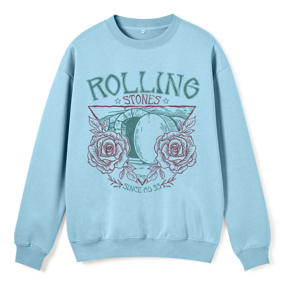 The Stone Was Rolled Away Retro Christian Fleece Sweatshirt