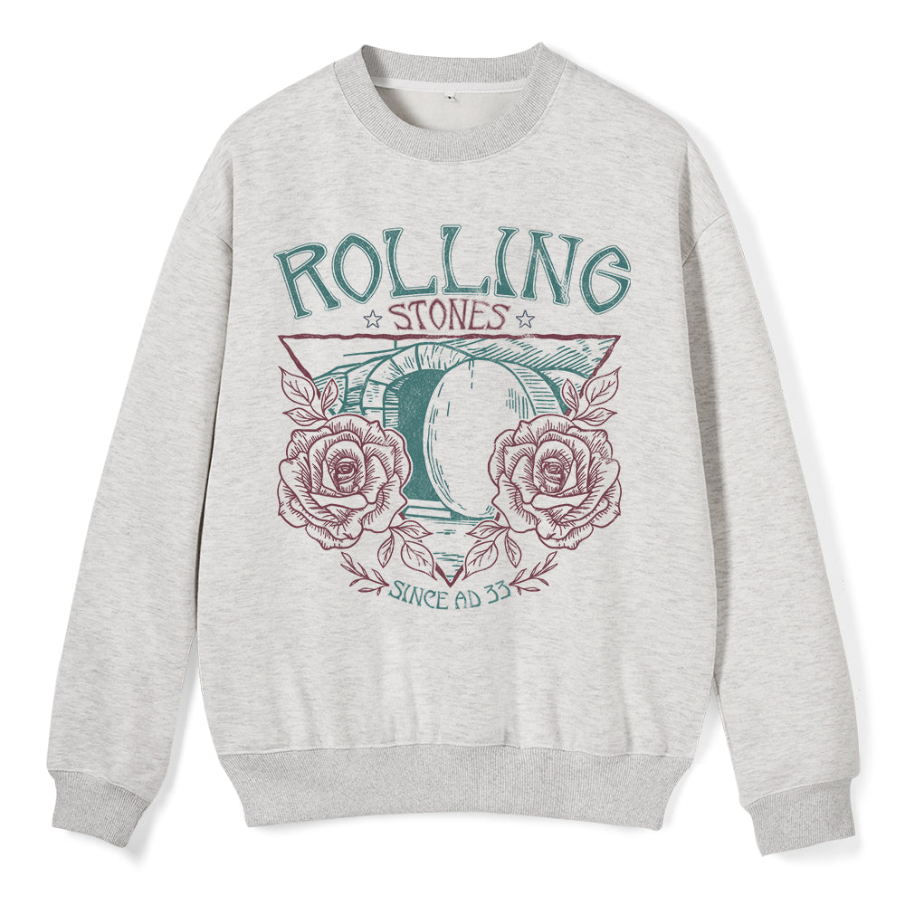 The Stone Was Rolled Away Retro Christian Fleece Sweatshirt