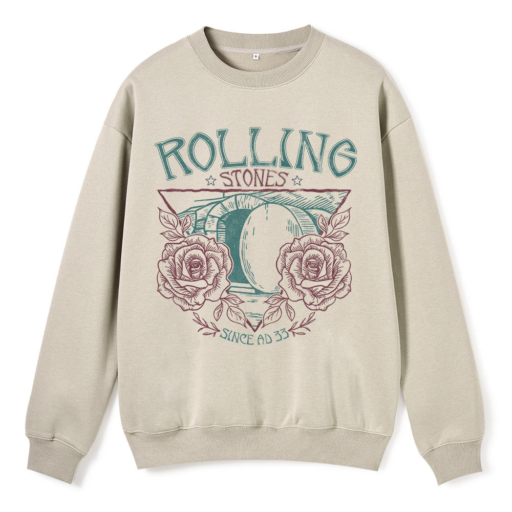 The Stone Was Rolled Away Retro Christian Fleece Sweatshirt