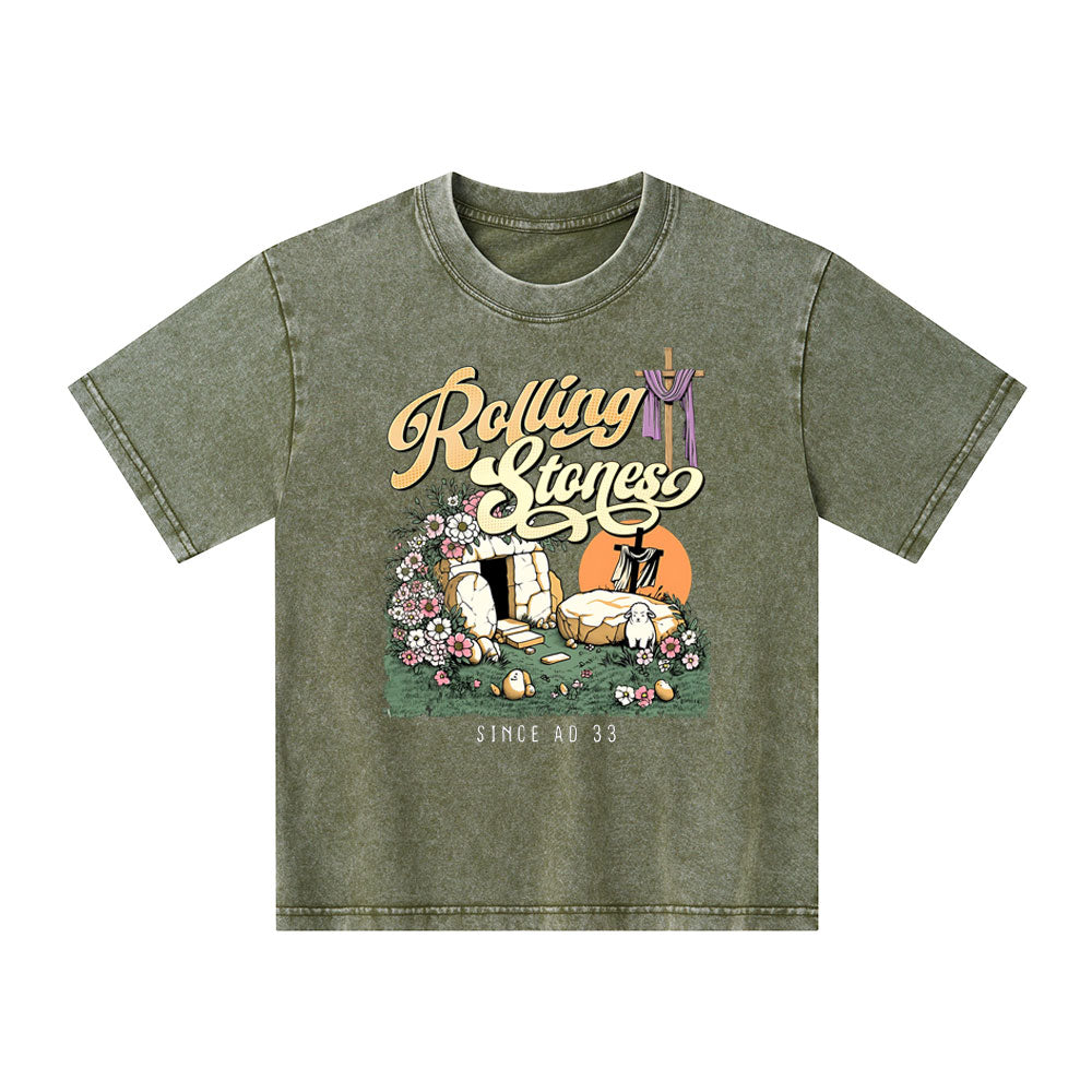 The Stone Was Rolled Away Sheep Christian Washed Kid  T-Shirt