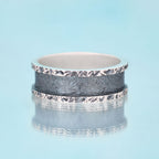 Rustic Cross Ring Christian Sterling Silver Band Ring