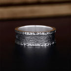Rustic Cross Ring Christian Sterling Silver Band Ring