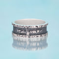 Rustic Cross Ring Christian Sterling Silver Band Ring