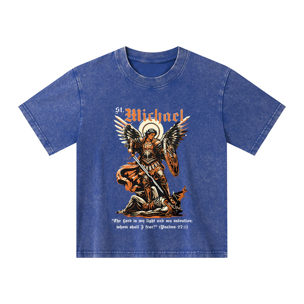 Saint Michael Archangel Christian Kid Washed T-Shirt