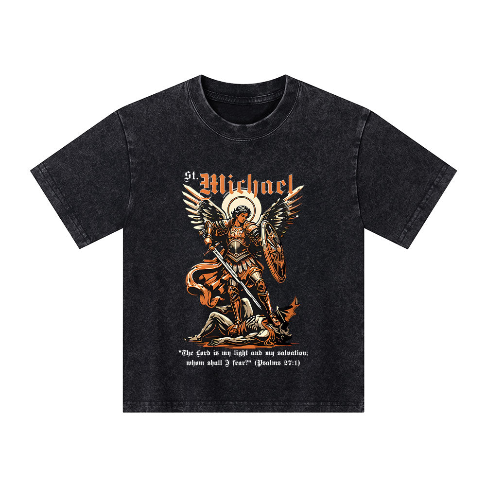Saint Michael Archangel Christian Kid Washed T-Shirt