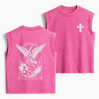 Saint Michael The Archangel Defend Us In Battle Christian Women's Washed Tank Top