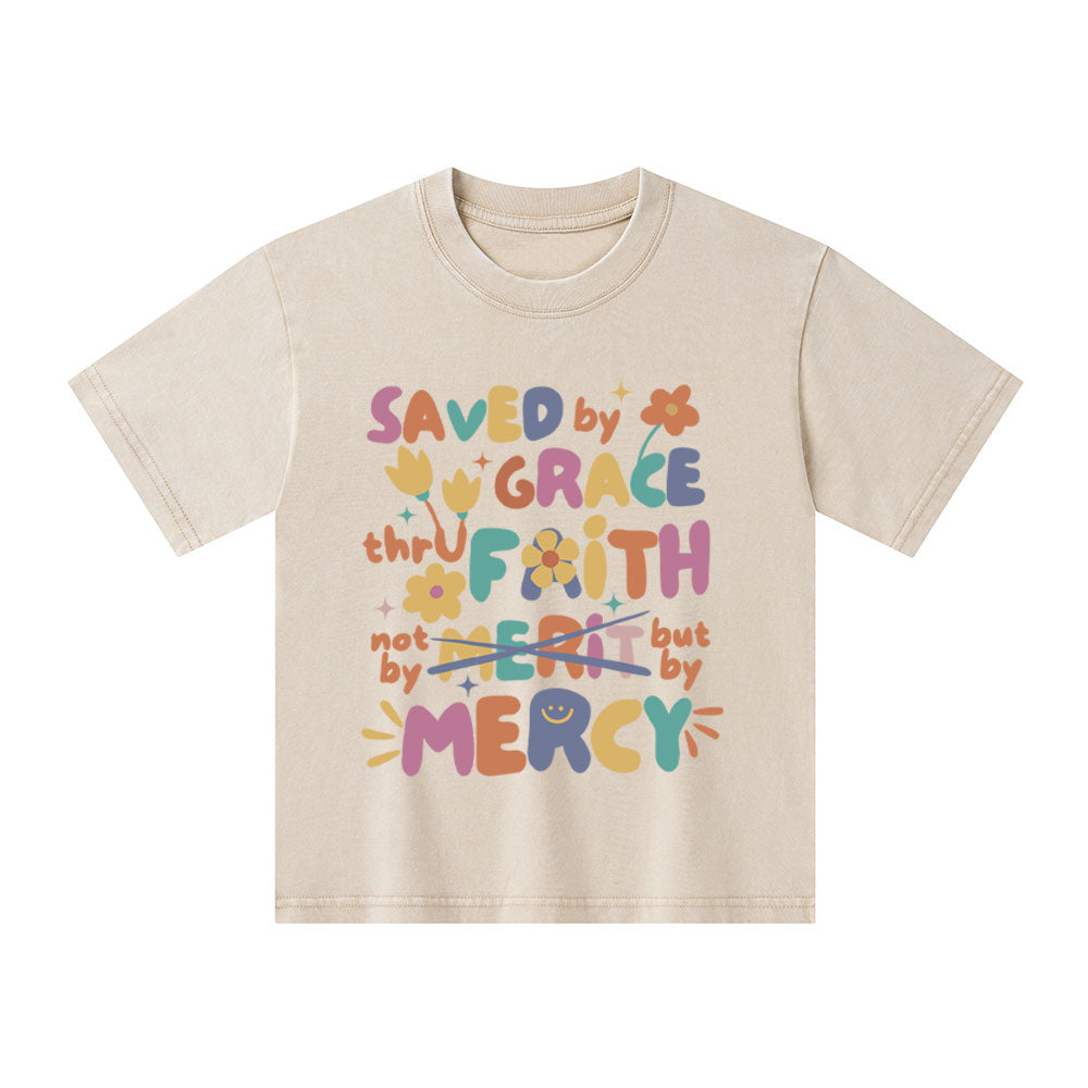 Saved By Grace Christian Kid Washed T-Shirt