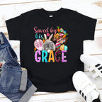 Saved by His Grace Easter Kids T-Shirt
