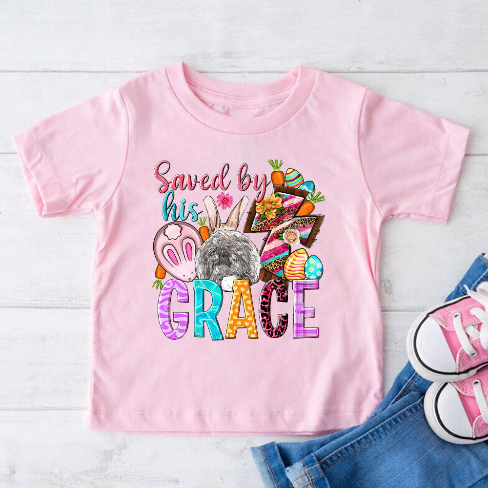Saved by His Grace Easter Kids T-Shirt