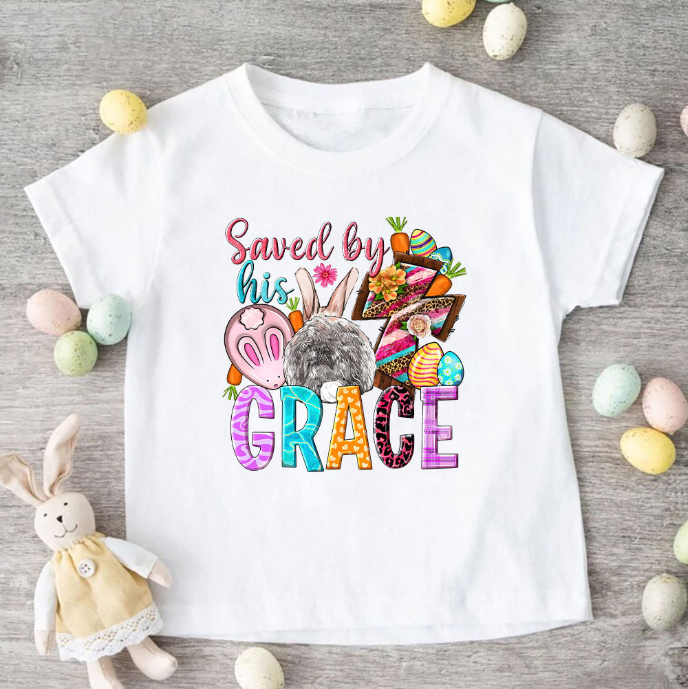 Saved by His Grace Easter Kids T-Shirt