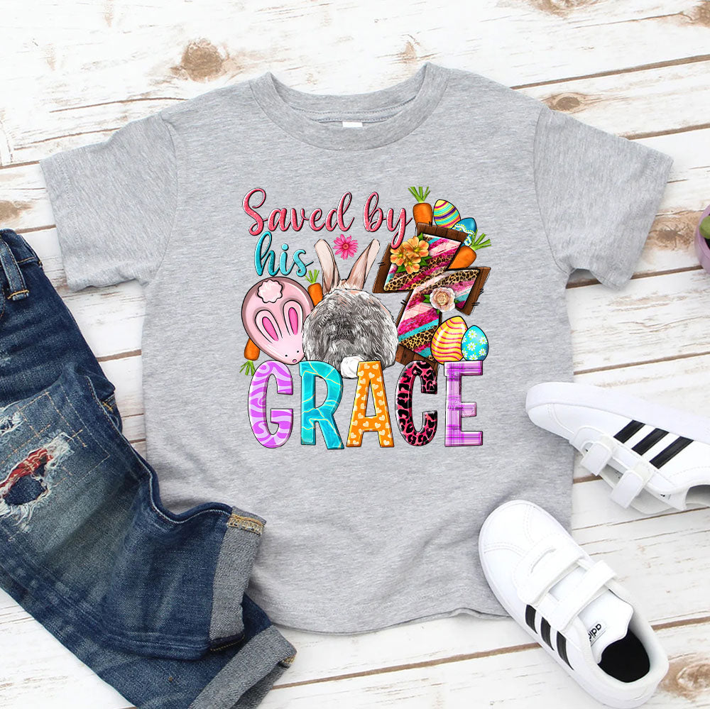 Saved by His Grace Easter Kids T-Shirt