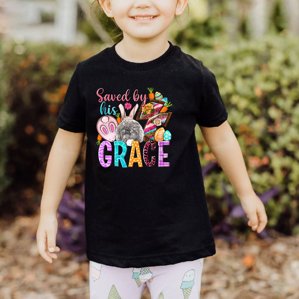 Saved by His Grace Easter Kids T-Shirt