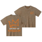 Seek First The Kingdom Christian Kid Washed T-Shirt