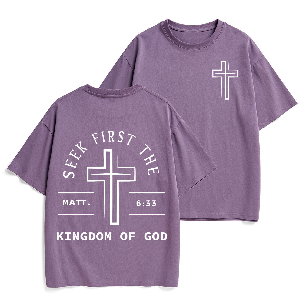 Seek First The Kingdom Of God Christian Heavy Cotton T-Shirt