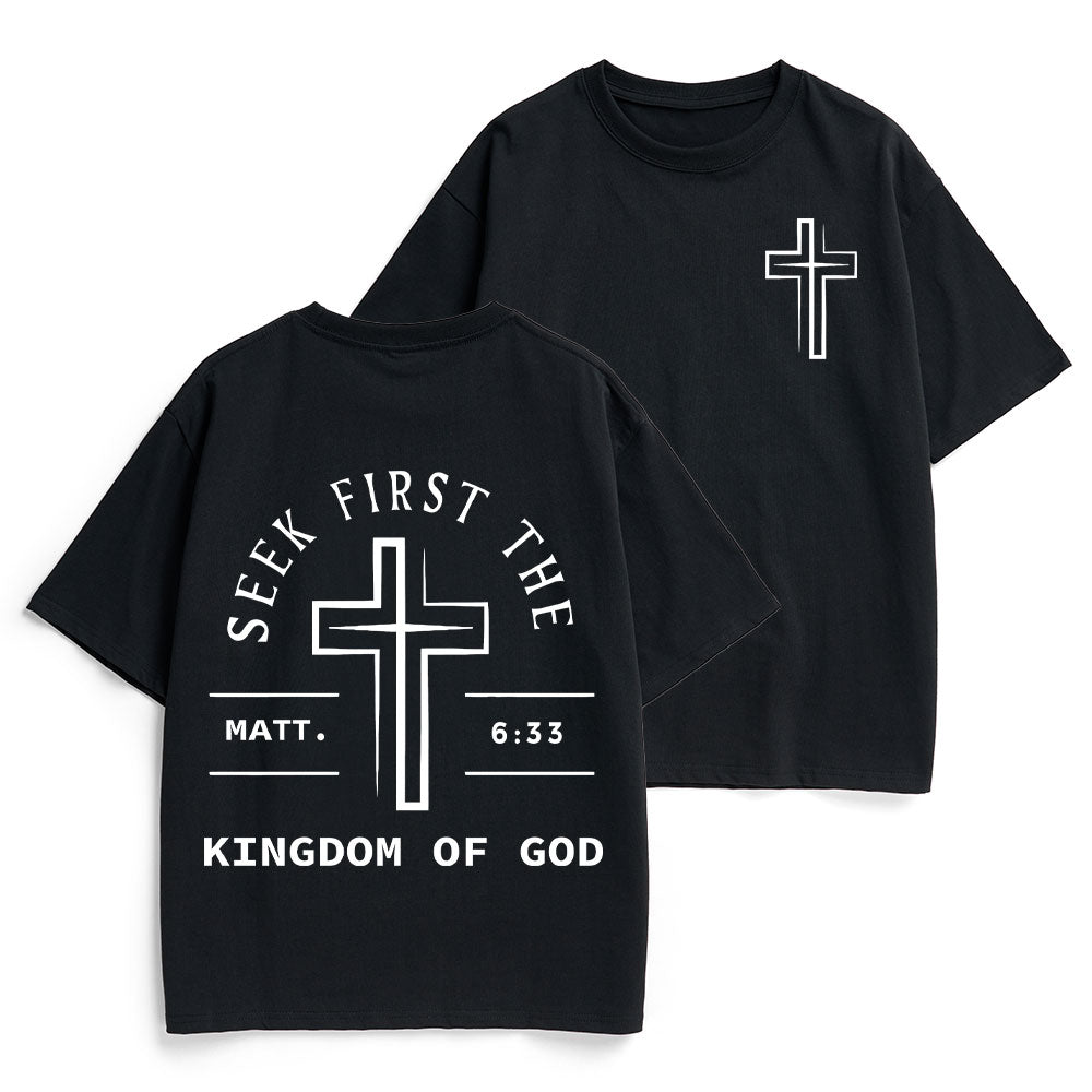 Seek First The Kingdom Of God Christian Heavy Cotton T-Shirt