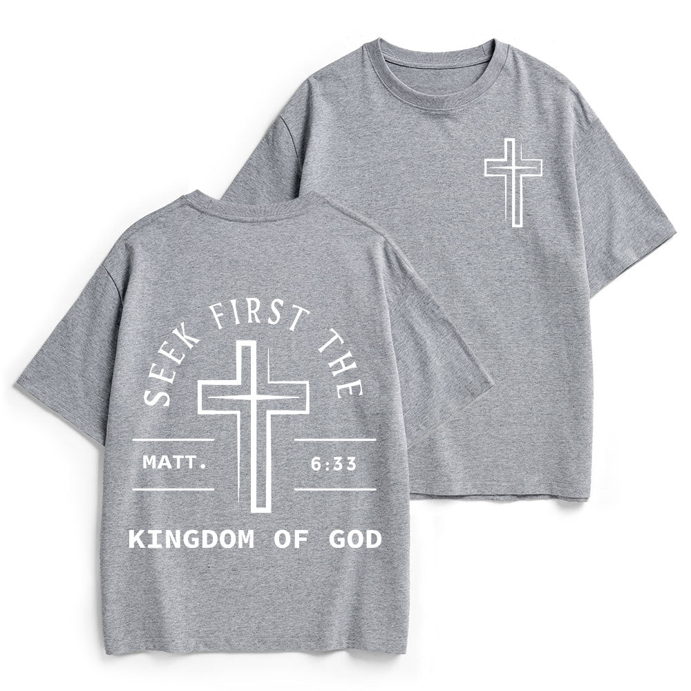 Seek First The Kingdom Of God Christian Heavy Cotton T-Shirt