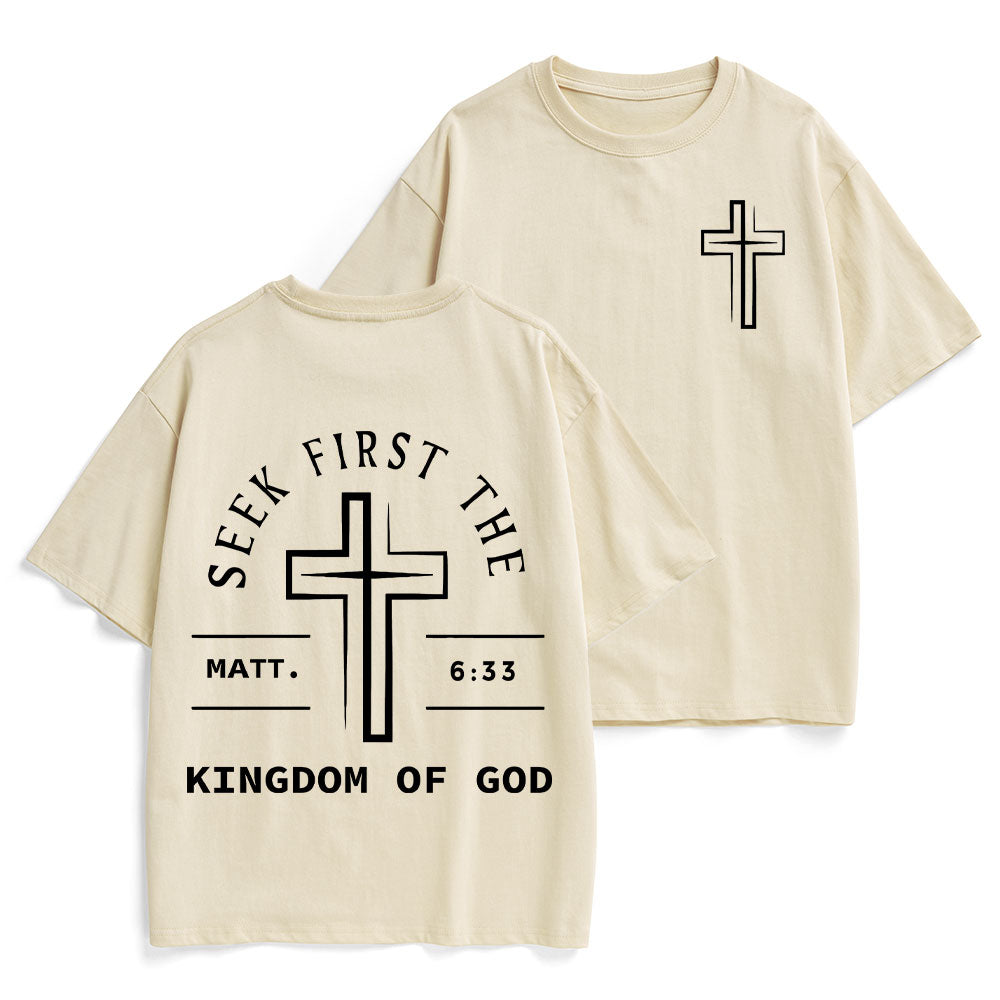 Seek First The Kingdom Of God Christian Heavy Cotton T-Shirt