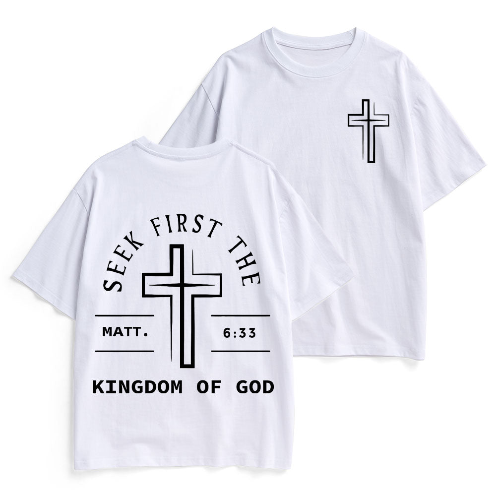 Seek First The Kingdom Of God Christian Heavy Cotton T-Shirt