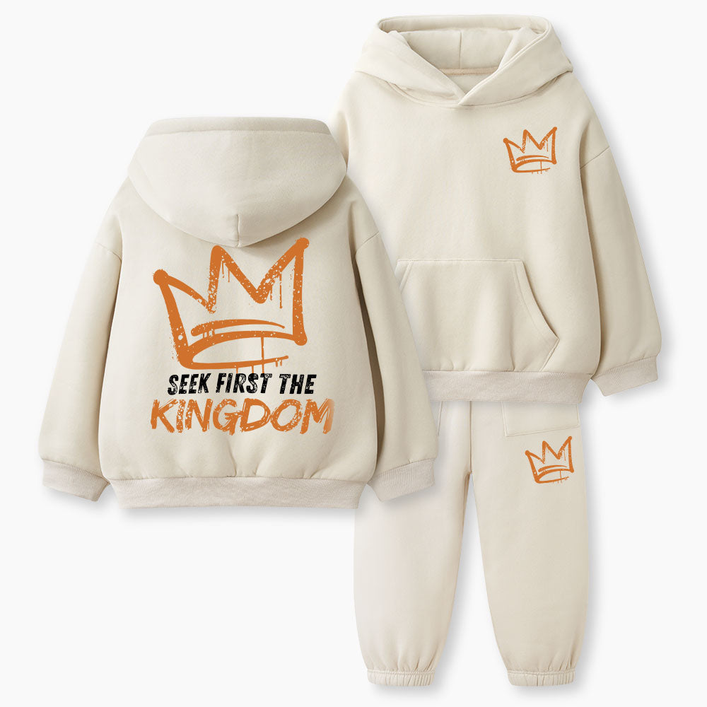 Seek First The Kingdom Christian Kid Fleece Hoodie Set