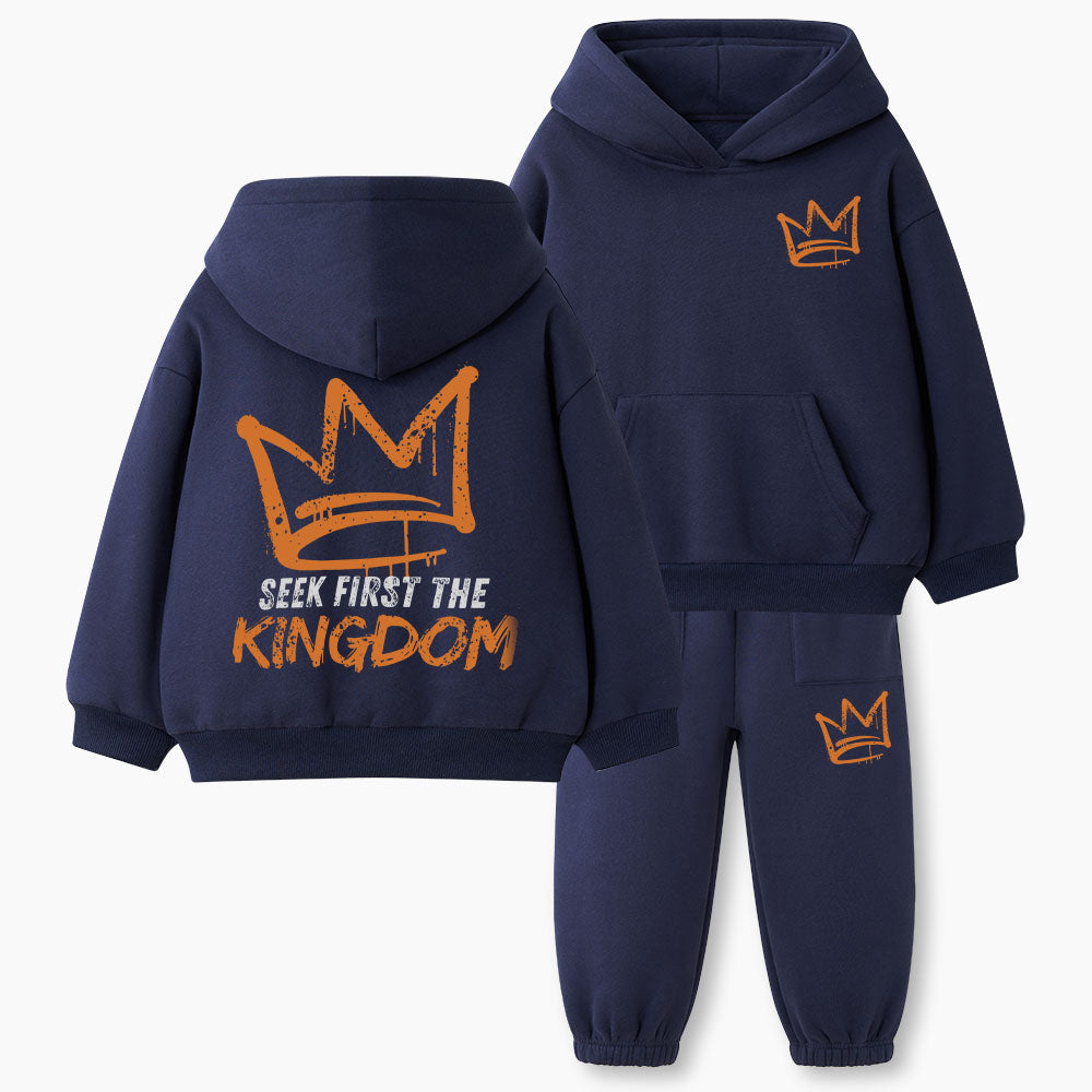 Seek First The Kingdom Christian Kid Fleece Hoodie Set