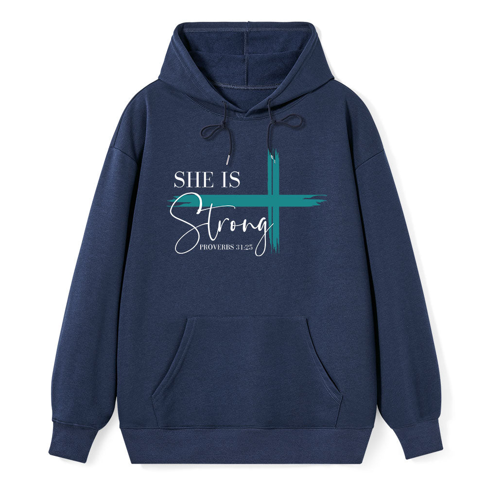 She Is Strong Cross Hoodie