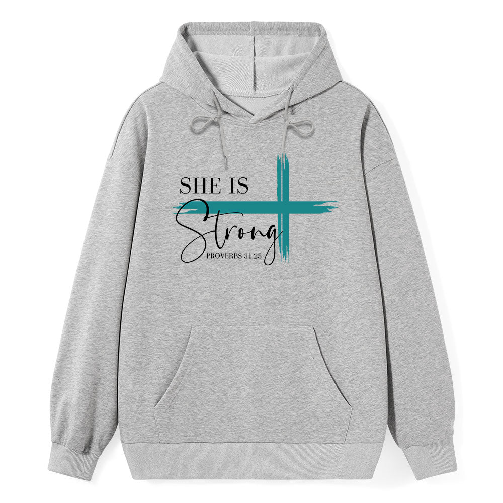 She Is Strong Cross Hoodie