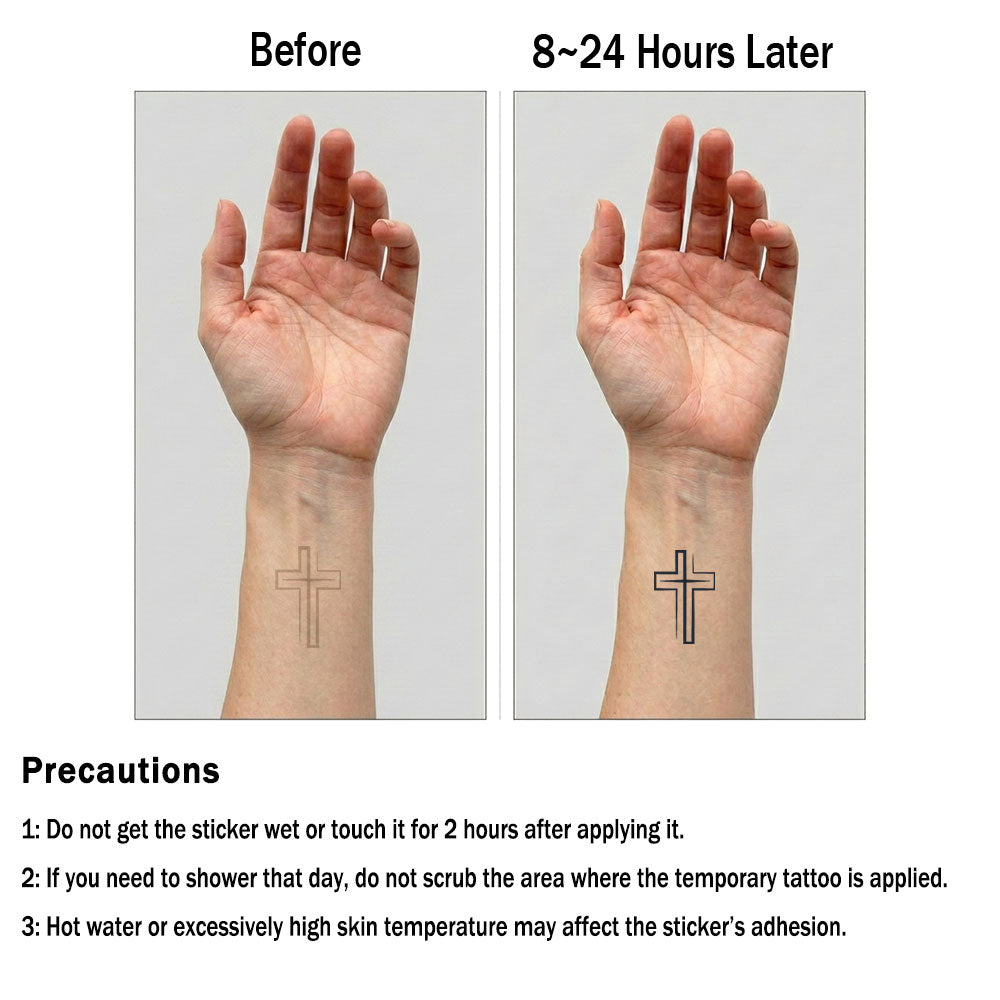 Simple Cross 12pcs Christian Temporary Tattoos