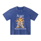 Some Bunny Like Jesus Christian Kid Washed T-Shirt