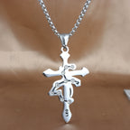 Stainless Steel Zodiac & Cross Necklace